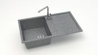 Матовые кухонные мойки из литьевого мрамора  (темн.сер.) F017Q8