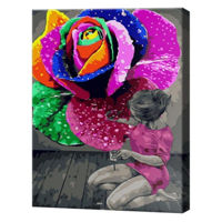 Картина по номерам Art Gallery EX8198 Trandafir multicolor si fata 30x40cm Eco