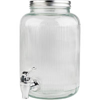 Контейнер для хранения пищи Excellent Houseware 38635 Borcan băuturi Dungi, 4.0L, D16x25cm, din sticla cu robinet