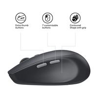Wireless Mouse Logitech M590 Silent, Optical, 1000 dpi, 7 buttons, 1xAA, Bluetooth+2.4GHz, Black