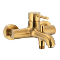 Смеситель для ванны kfa armatura Moza матовое золото на стену