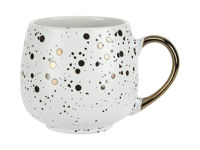 Cana 400ml Metallic Speckle ”Bulină”, albă