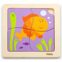 Головоломка Viga 50144 Mini-puzzle din lemn Pește