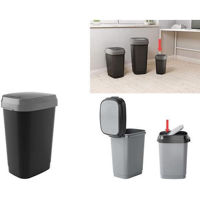 Урна для мусора KIS 49110 с плавающей крышкой 10l, H33cm, черное