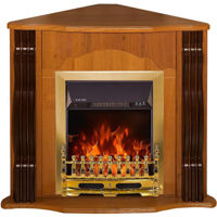 Șemineu electric ArtFlame Clasic de colt & Galileo gold, 882x950x473 mm, Nuc