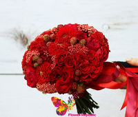 купить Ярко- красный букет невесты в Кишинёве