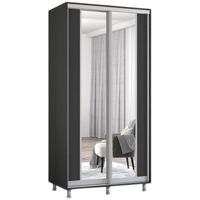 Dulap Mobildor-Lux Aron-S uși glisante din PAL cu oglindă vertical (100x60x210H cm) Anthracite