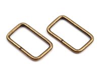 Inel metalic dreptunghiular, 13x25 mm, alamă antică