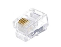 Plug RJ-12, MP-6P4C modular plug (3u"), 100 pcs