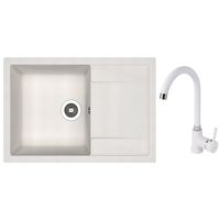 Мойка кухонная со смесителем Dr.Gans Techno 760 + SanDonna F 7073 alb