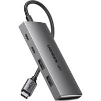 Переходник для IT Ugreen 30758 HUB 4in1 Type-C 3.0 to 2*Type-C 3.2 + 2*USB 3.1 CM480, Silver