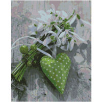 Tablou pe numere Strateg FA40801 Mosaica cu diamante Зеленое сердце