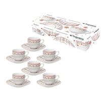 Посуда для напитков Tognana 31911 Set de 6 cesti de cafea Olimpia Brunico cu farfurii