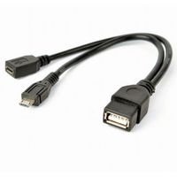 Cable  OTG,  Micro BM / Micro BF - AF,  0.15 m, Cablexpert, A-OTG-AFBM-04