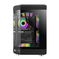 Case ATX GAMEMAX HYPE , w/o PSU, 3x120mm ARGB fans,ARGB HUB, TG, Dust Filter, Type-C, USB 3.0, Black