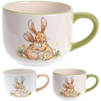Чашка Promstore 43782 Чашка 350ml Пара кроликов 15cm, 2 дизайна, керамика