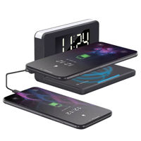 Cellularline Alarm Clock, with Wireless Charging, Black