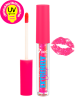 купить 7DAYS EXTREMELY CHICK Блеск для губ светящийся с блестками UVglow Neon / 201 Pop-rose, 2,5 мл в Кишинёве