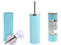 Perie WC cu suport "cilindru" MSV, turcoaz, metal