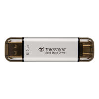 .512TB  Transcend Portable SSD ESD310S Silver, USB-A/C 3.2 (71.3x20x7.8 mm, 11g, R/W:1050/950 MB/s)