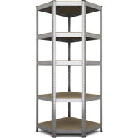 Cтеллаж складской Nex Home Raft metalic colț Budget 1800x900x400x705mm, 5 nivele MDF, galvanizat