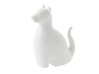 Statuie "Caine alba"15cm AF Petit, ceramica