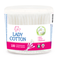 Beţişoare cu vată Lady Cotton, ambalaj plastic, 100 buc.