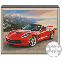 Картина по номерам Art Gallery QB204134 Mozaic cu diamante patrate 40x50cm Masina rosie