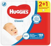 Şerveţele umede Huggies Classic, 3 x 56 buc.