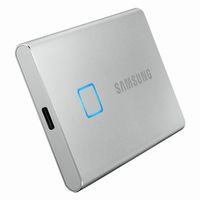 1.0TB (USB3.2/Type-C) Samsung Portable SSD T7 Touch, FP ID, Silver (85x57x8mm, 58g, R/W:1050MB/s)
