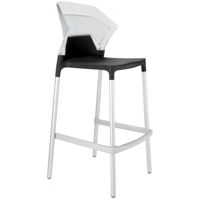 Барный стул Papatya Ego-S Bar - seat black / back clear