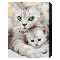 Картина по номерам BrushMe BS52689 40x50cm (în cutie) Pisica mamă cu pisoiașul