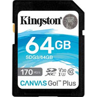 Карта памяти 64GB  SDXC Card (Class 10) UHS-I , U3, Kingston