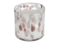 Lumanare in candelabru de sticla "Сilindru" 10X10cm White Pink Dots