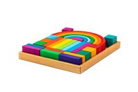 Marc Toys деревянная игрушка блоки радужные