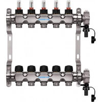 Комплект распределителей Sesta Colector inox pardoseala 5 cai cu debitmetru 1'-3/4