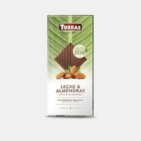 Шоколад молочный со стевией и мендалью без глютена Torras 125г