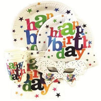 Посуда прочая Promstore 02812 Набор аксессуаров Happy Birthday на 4 персоны 21ед