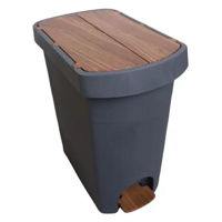 Урна для мусора Hydro S PELICAN, cu pedală 20 L, Antracit / Lemn 0430509