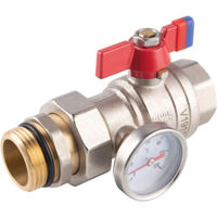 Supapă de închidere Ferro Robinet bila cu olandez, cu termometru 1" MF KFPS3T