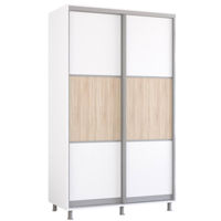 Шкаф Mobildor-Lux Aron-S 1.0m-1.8m uși glisante din PAL orizontal (140x60x200H cm) Alb Brilliant