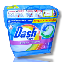Dash 3 in 1 Salve Colore detergent capsule, 64 spălări