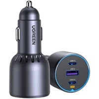 Зарядное устройство для автомобиля Ugreen 35024 2Type-C+1*USB-A Aluminum 3A 75W, Grey