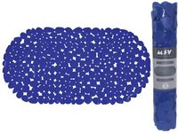 Коврик для ванны 39X99cm овал MSV Galets, синий, PVC