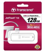 128GB  USB3.1 Flash Drive Transcend "JetFlash  730", White Classic Cap (R/W:90/40MB/s)