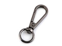 Metal swivel eye snap hook, 12 mm / black nickel