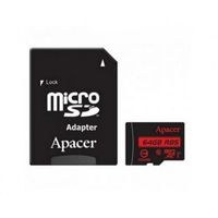 .64GB MicroSD (Class 10) UHS-I (U1) +SD adapter, Apacer "AP64GMCSX10U5-R" (R/W:85/20MB/s)