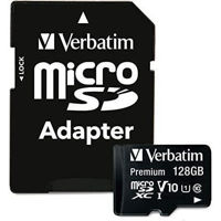 Флеш карта памяти SD Verbatim VER_44085 microSD 128GB Class10 A1 UHS-I + SD adapter