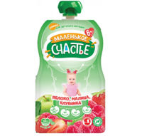 Piure din mere, zmeura,capsuna Malenicoe sciastie 90g pouch