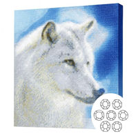 Картина по номерам Art Gallery GA79357 Mozaic cu diamante 40x50cm Lup alb